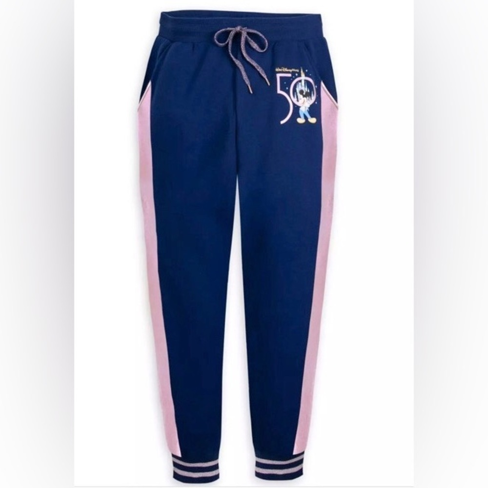 NWT Walt Disney World 50th Anniversary Iridescent Mickey Sweatpants Jogger. M